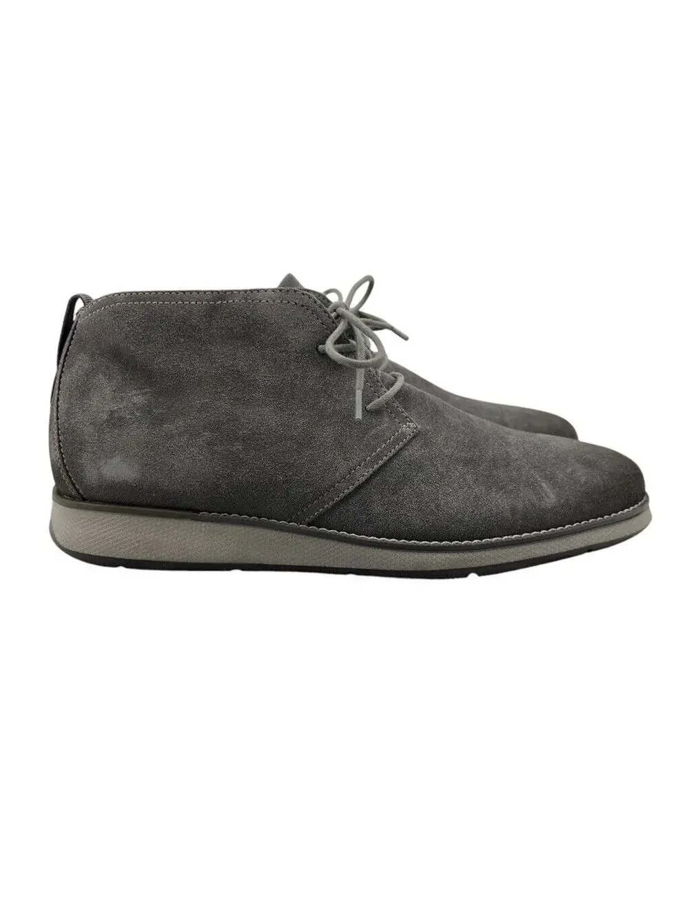 Johnnie O Mens 10‎ Boots Grey Suede The Chill Chukka 2.0 Shoes Lace Up Ankle
